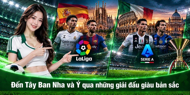 Đến Tây Ban Nha và Ý qua những giải đấu giàu bản sắc